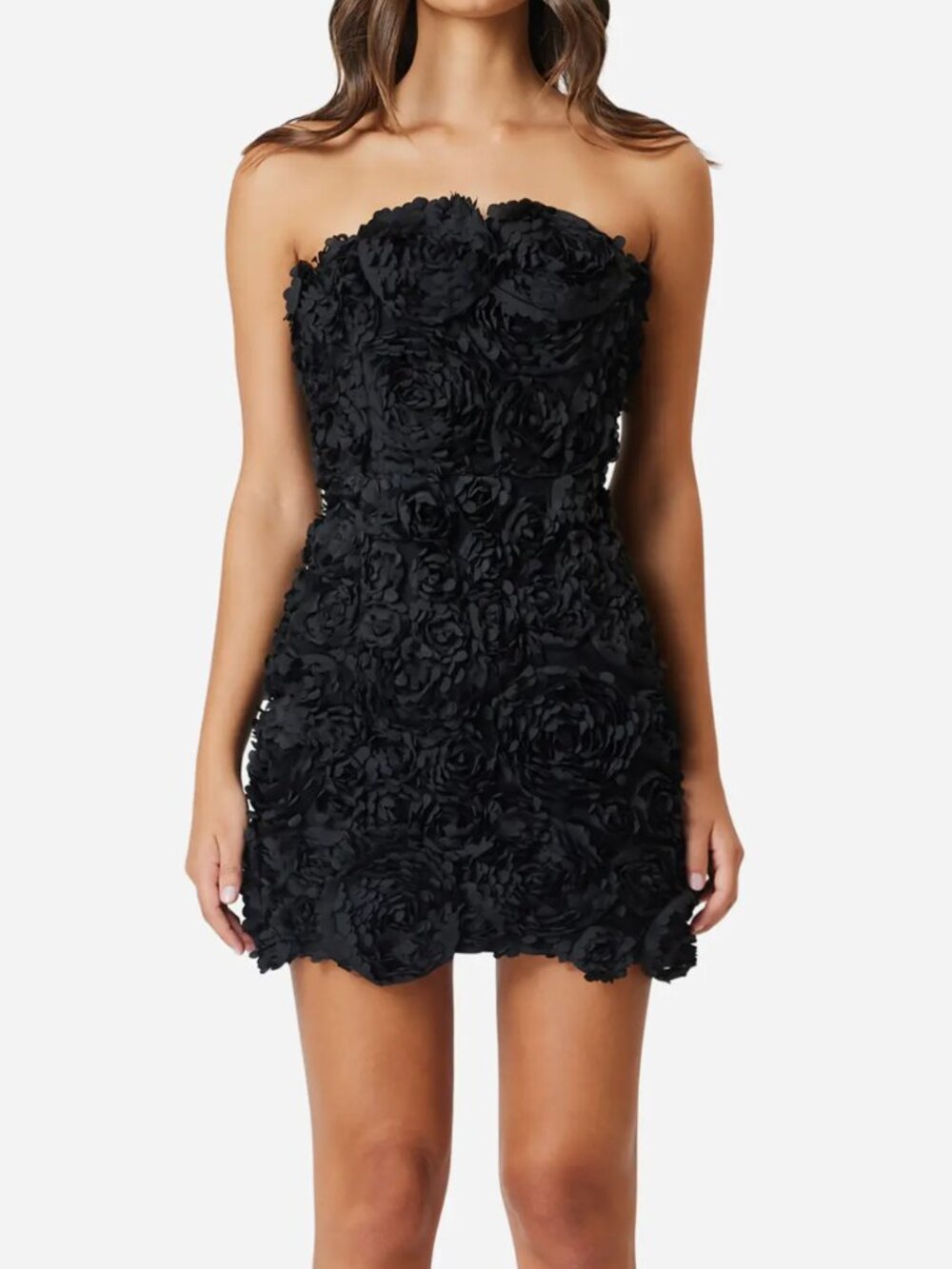 NWT Elliatt Megan Floral Appliqué Strapless Cocktail Minidress